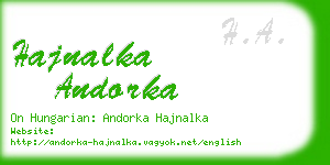 hajnalka andorka business card